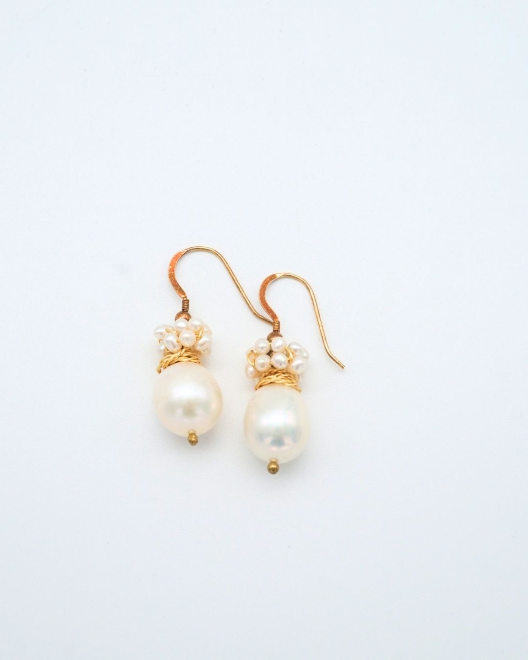 Medium Baroque Pearl Earrings With Micro Pearls