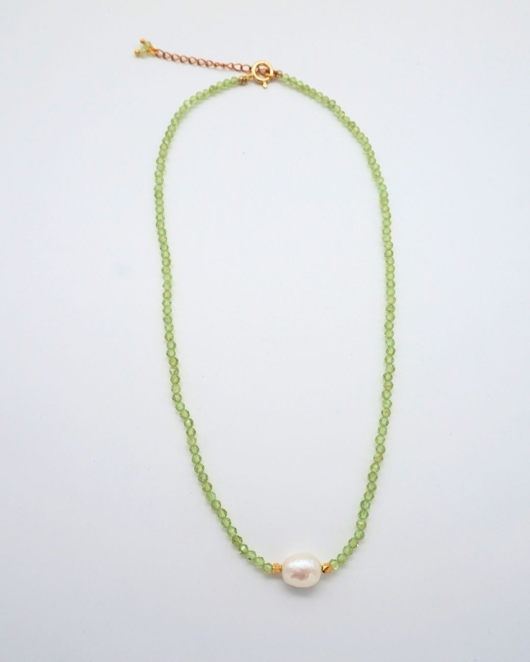 Peridot Necklace Small Pearl
