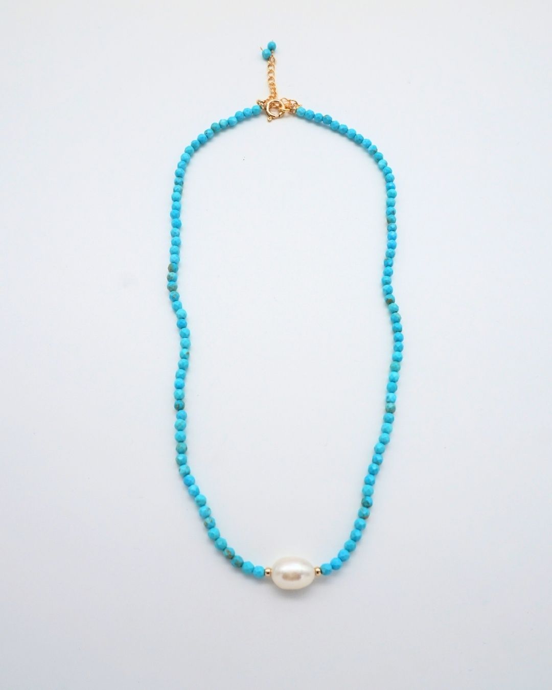 Chinese Turquoise Necklace Small Pearl