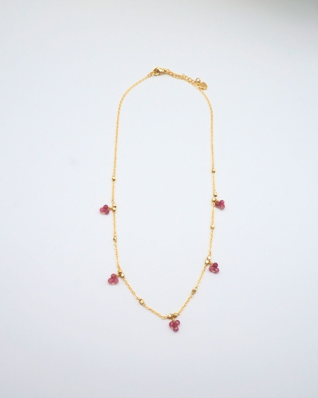 Gold Necklace with Pink Tourmaline