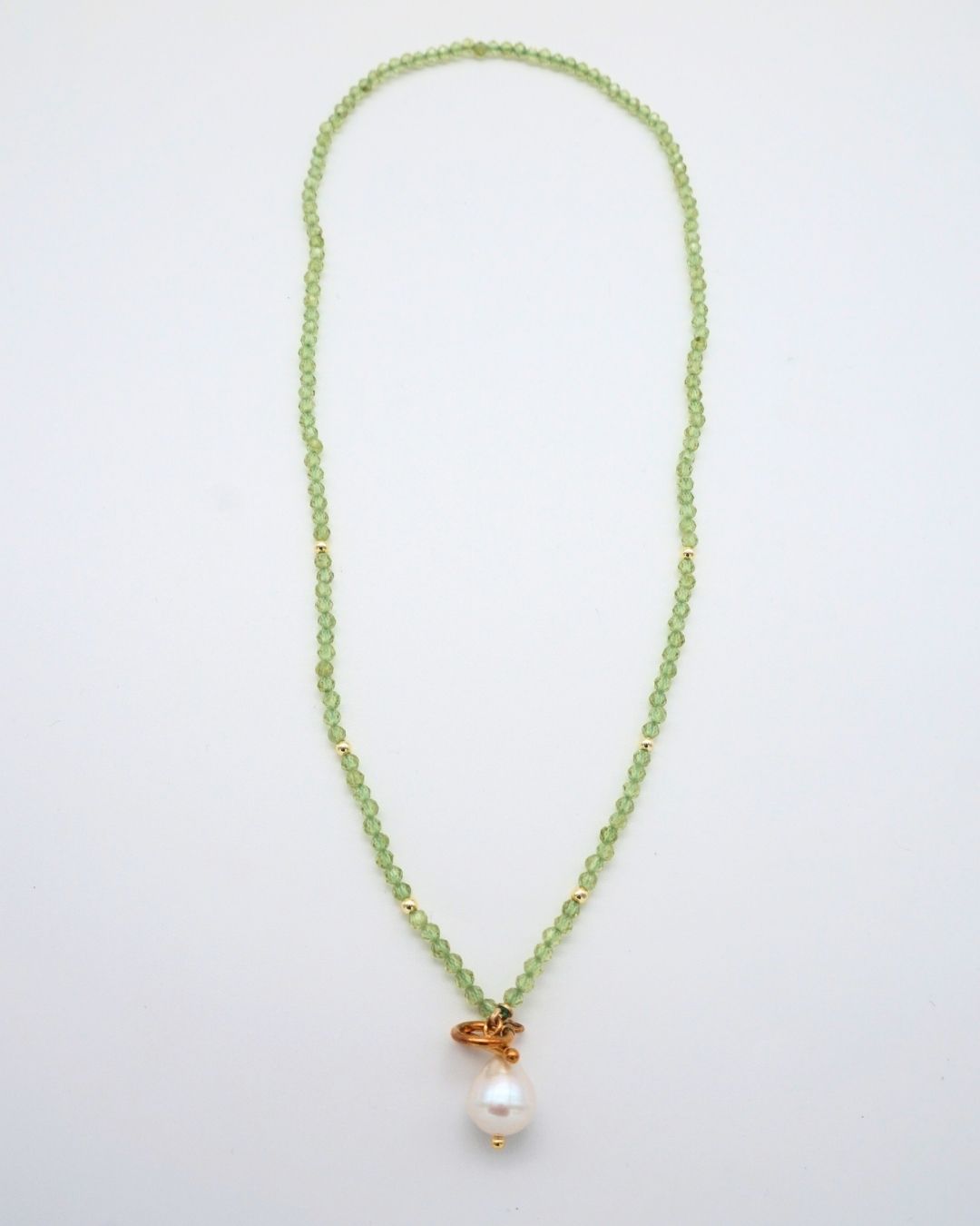 Peridot Necklace Baroque Pearl