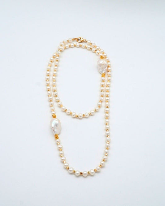 Mixed Pearl Long Necklace
