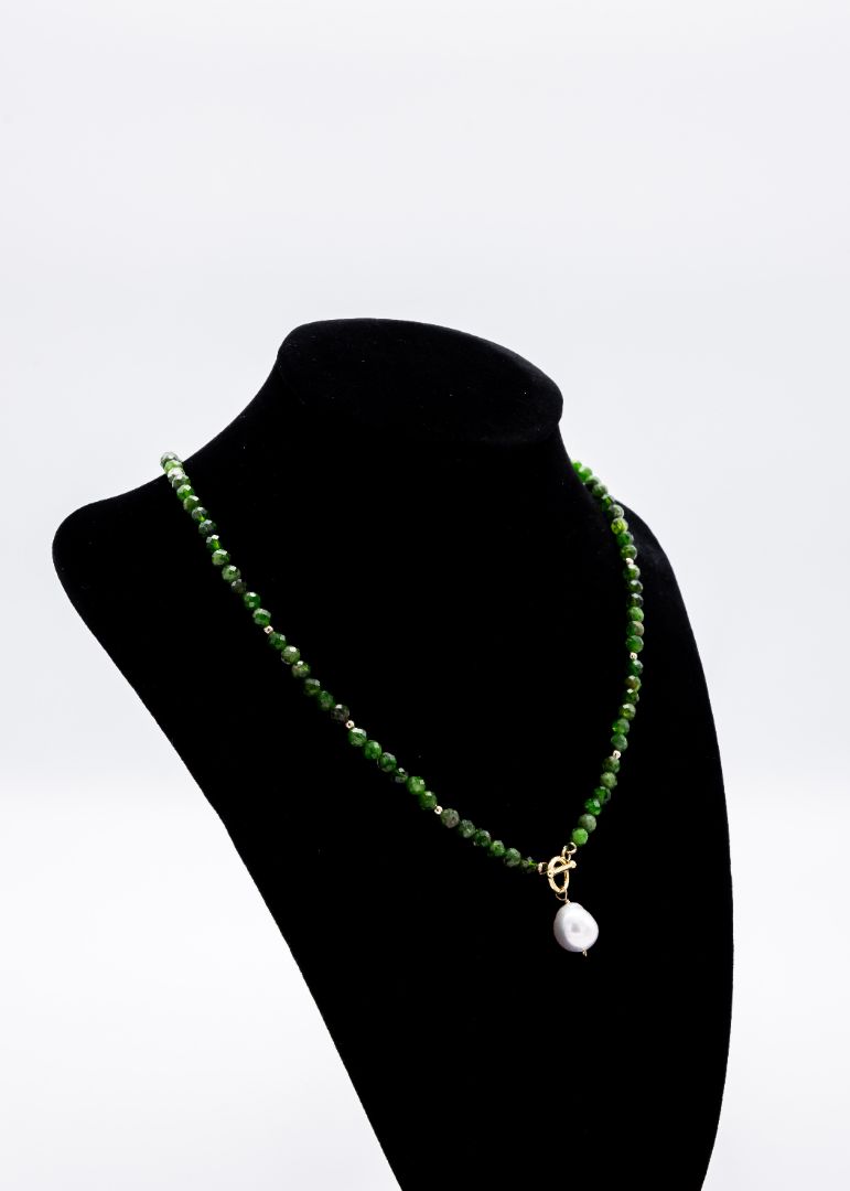 Diopside Necklace Baroque Pearl