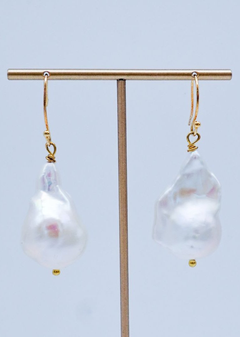 Large Baroque Pearl Earrings
