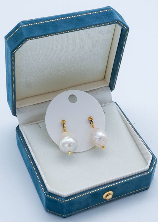 Medium Baroque Pearl Earrings With Studs