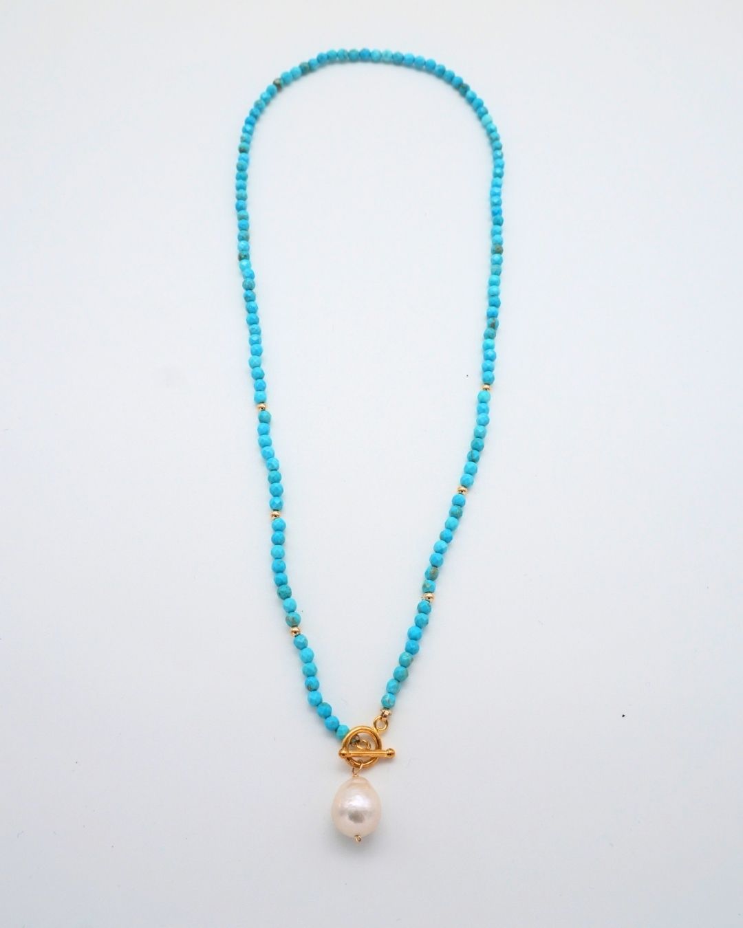 Chinese Turquoise Necklace Baroque Pearl