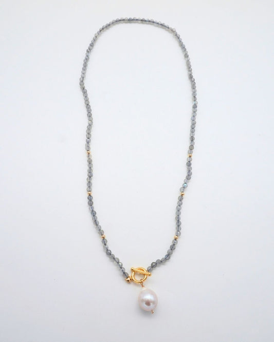 Labradorite Necklace Baroque Pearl