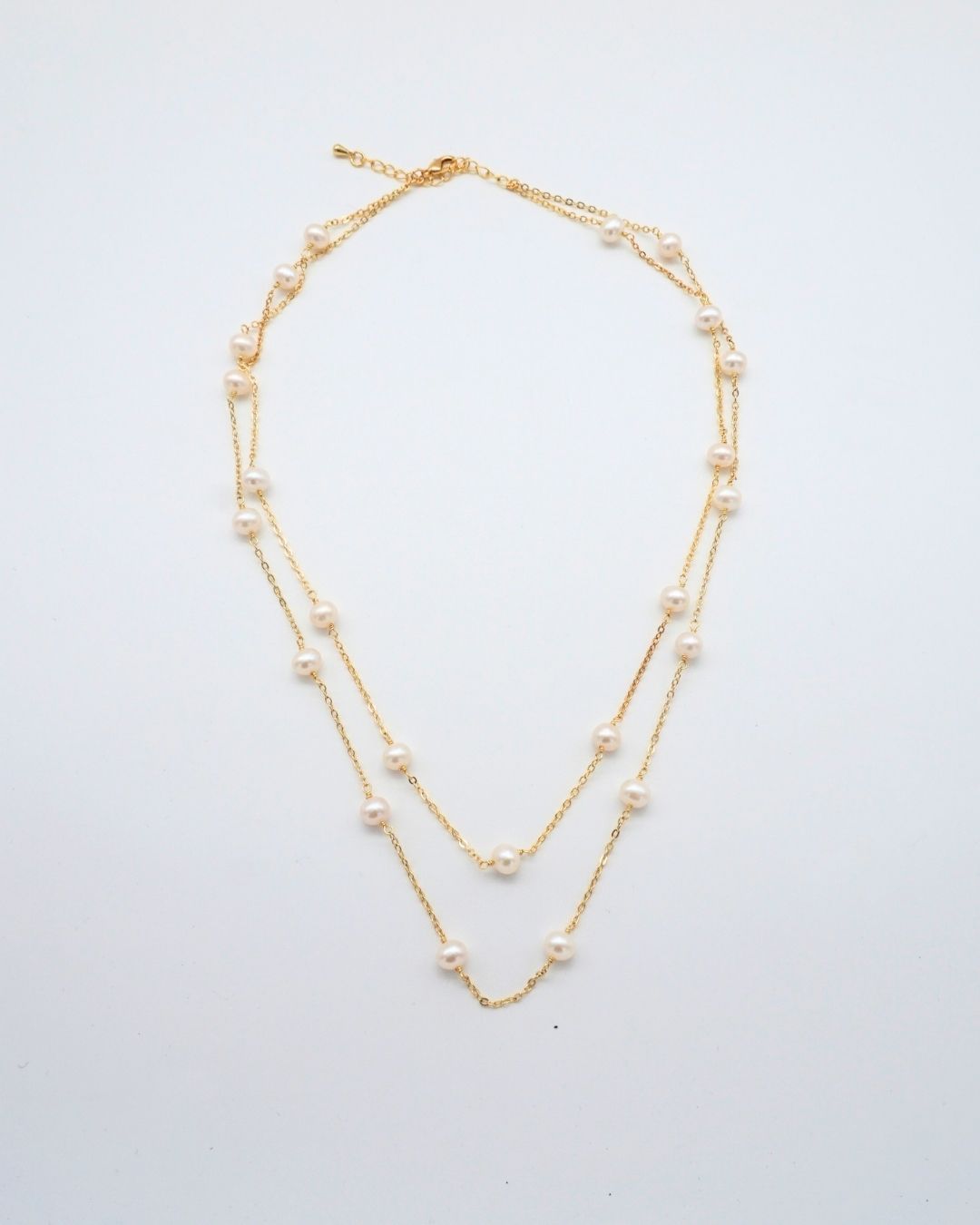Gold Chain Pearl Necklace