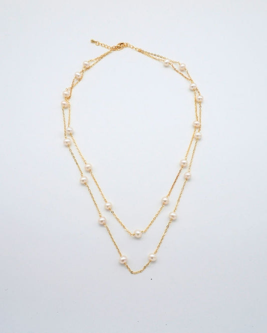Gold Chain Pearl Necklace