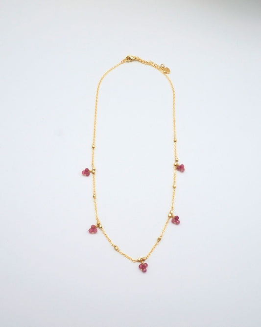 Gold Necklace with Pink Tourmaline