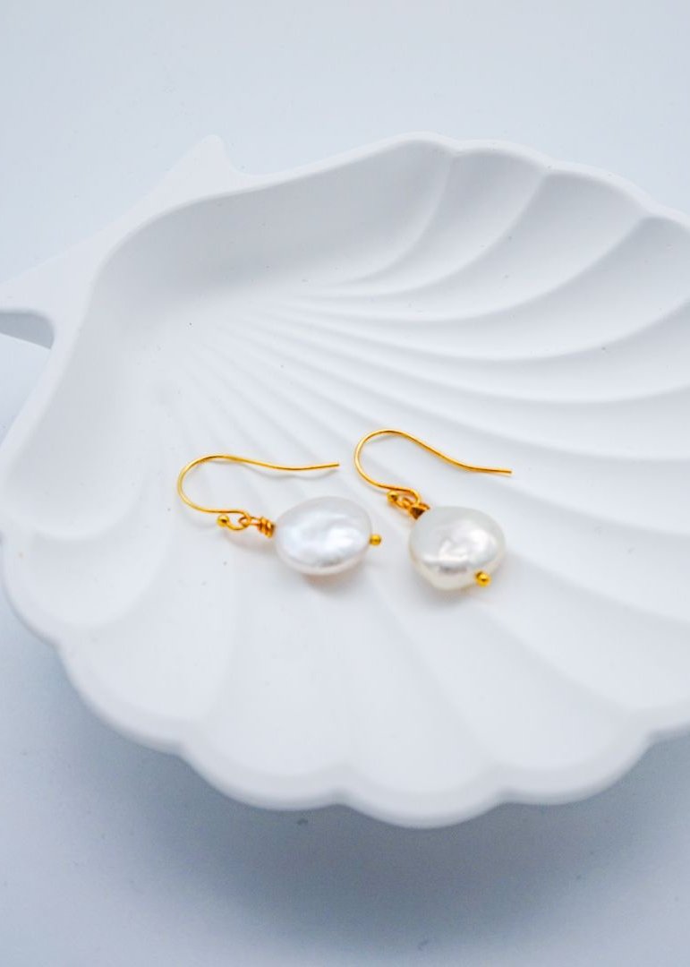 Coin Pearl Earrings